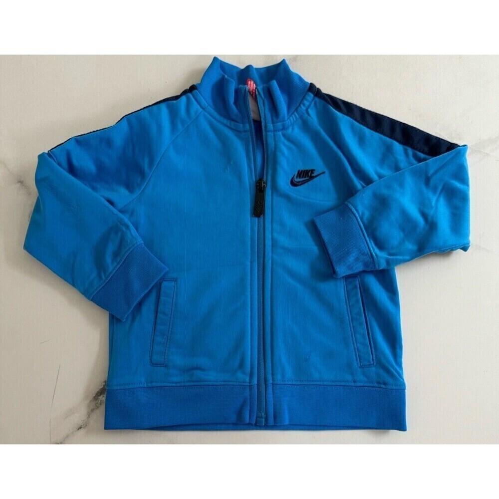 NIKE DRI-FIT Size 18M Toddler Boys Full Zip Pocket Athletic Jacket Panthers Blue